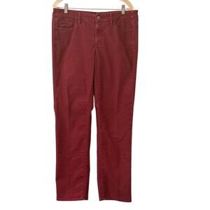 Ann Taylor LOFT Burgundy Mid-Ride Modern Straight Corduroy Pants Size 12